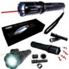 A compact 288-type flashlight stun gun with a sleek black design and built-in self-defense capabilities.