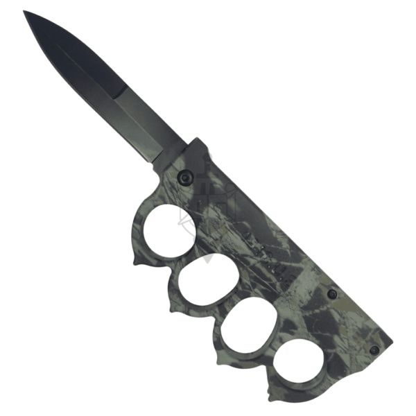 "Knife with Knuckle Guard - Camouflage Design | Cold Steel - Self-Defense and Outdoor Tool"
